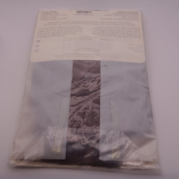 SECRET international Ultra Sheer Control Top Sandalfoot Soft Grey Pantyhose - Picture 7 of 13